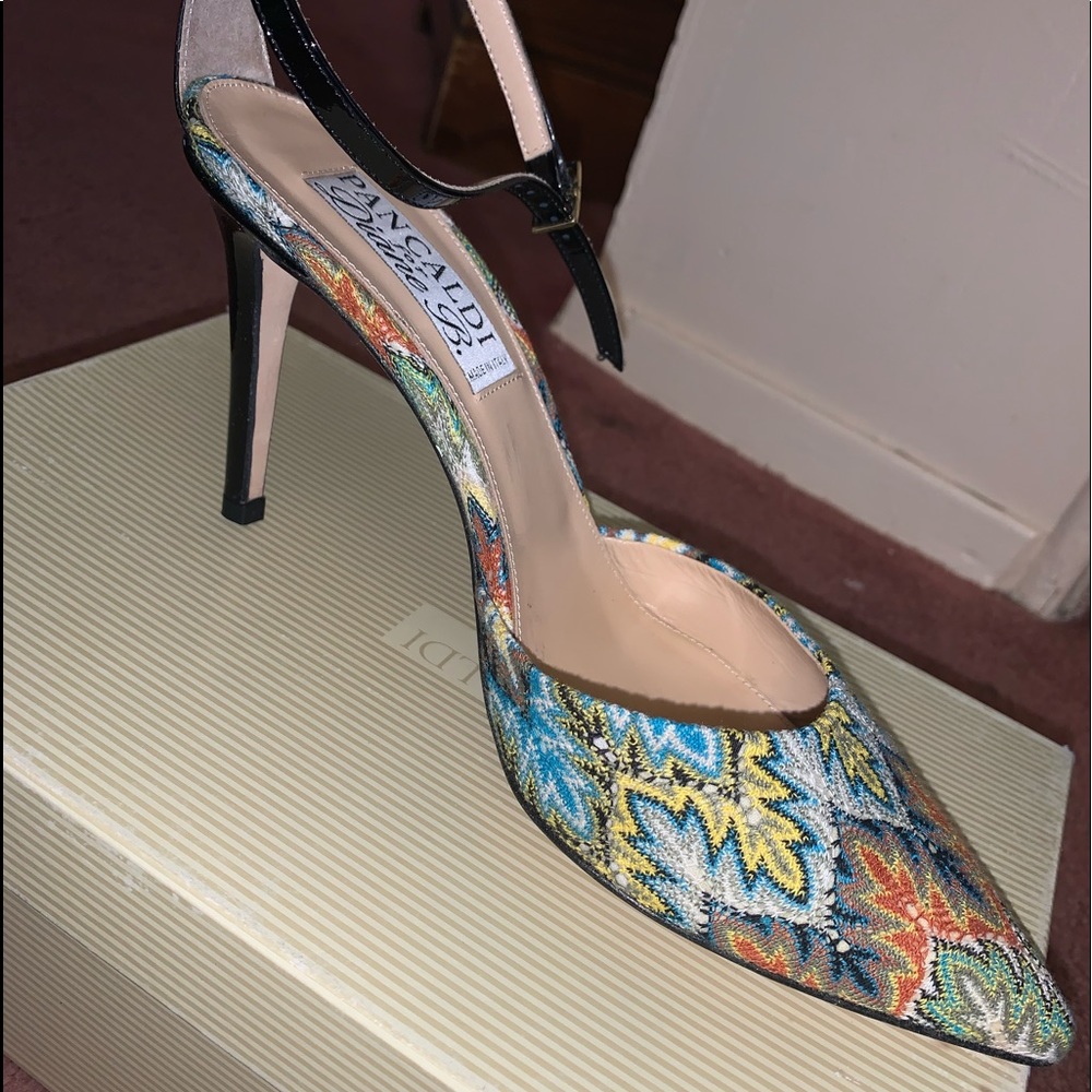 Diane B printed sandal heel. Made in Italy.